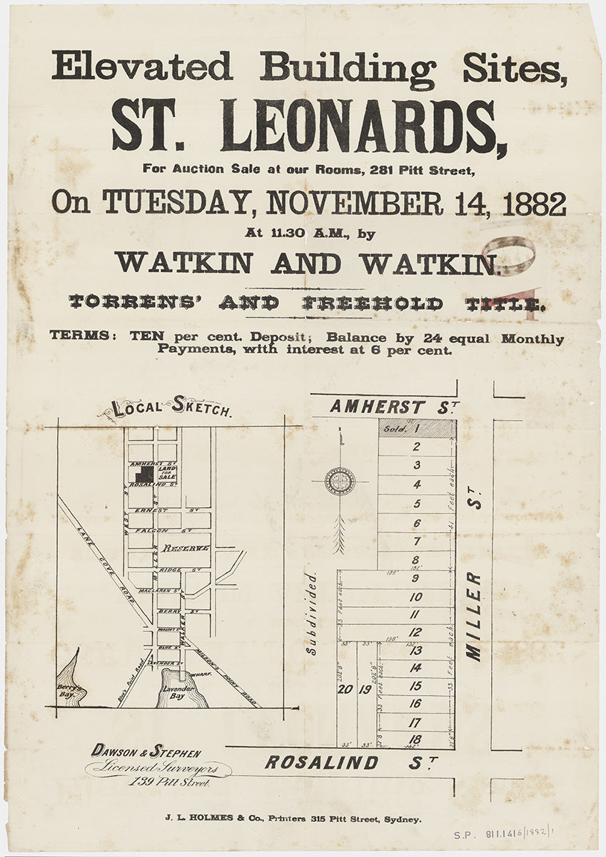 Amherst St, Miller St, Rosalind St, Cammeray NSW 1882