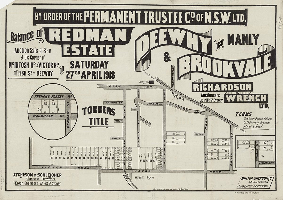 Victor Rd, McIntosh Rd, off Fish Rd, Redman Rd, Gross Rd, Dee Why NSW 1918