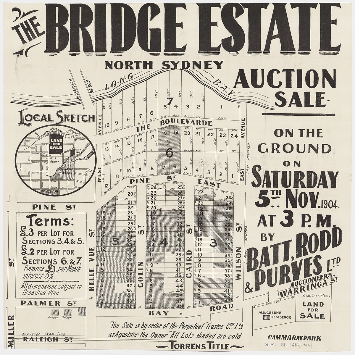 Bay Rd, Pine St East, Bellevue St, Colin St, Cairo St, Wilson St, Sutherland Pde, Carter St, West Ave, East Ave, The Boulevarde, Cammeray NSW 1904