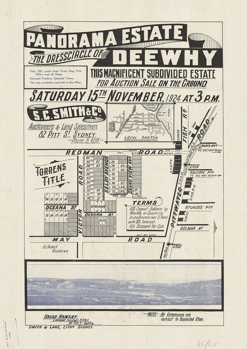 Redman Rd, Victor Rd, Pittwater Rd, May Rd, Selby Ave, Grand View Ave, Oceana St, Fisher Rd, Oaks Ave, Pacific Pde, Sturdee Pde, Delmar Ave, Dee Why NSW 1924