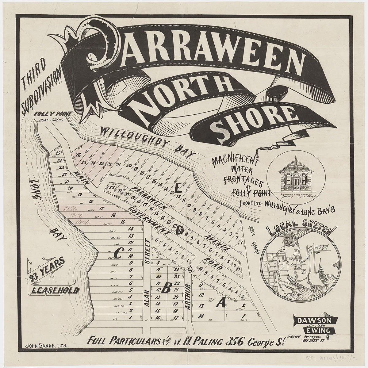 Parraween Ave, Alan St, Arthur St, Folly Point, Cammeray Rd, Carter St, Cammeray NSW