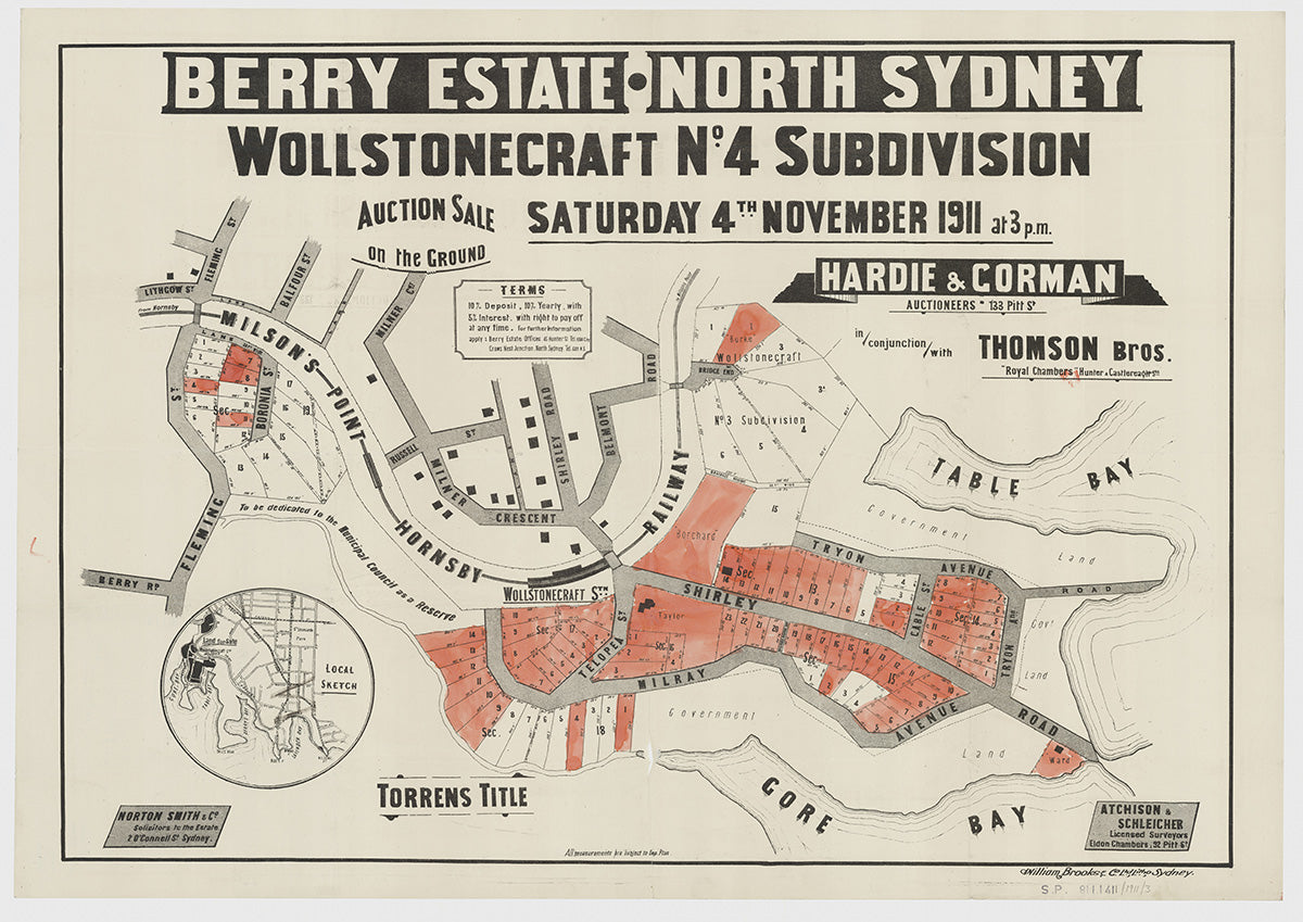 Shirley Rd, Milray Ave, Telopea St, Tryon Ave, Cable St, Milner Cres, Belmont Rd, Fleming St, Boronia St, Lithgow St, Balfour St, Wollstonecraft NSW 1911