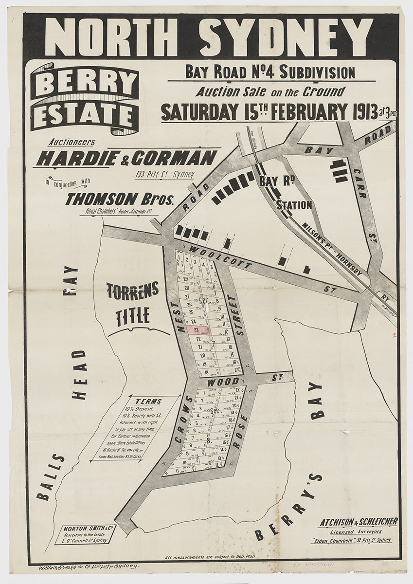 Crows Nest Rd, Rose St, Wood St, Woolcott St, Balls Head Rd, Larkin St, Bay Rd, Carr St, Waverton NSW 1913