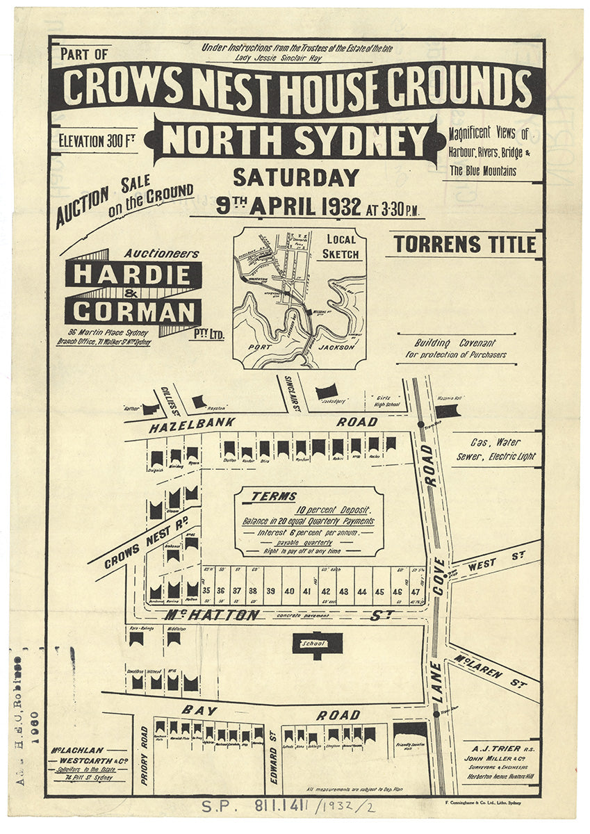 Hazelbank Rd, Bay Rd, Lane Cove Rd, Morton St, Crows Nest Rd, McHatton St, Edward St, Pacific Hwy, Priory Rd, North Sydney, Crows Nest NSW 1932