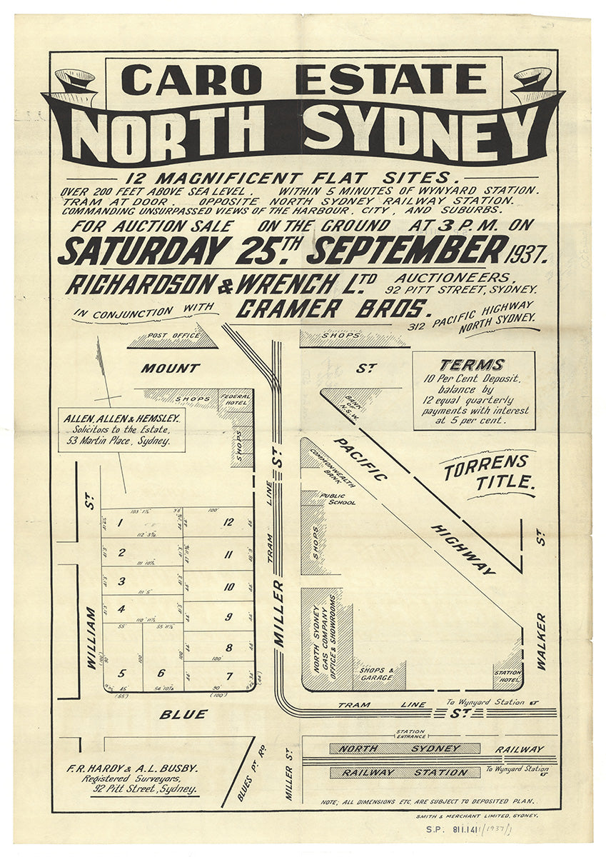 Miller St, Blue St, Walker St, William St, Mount St, Pacific Hwy, North Sydney NSW 1937