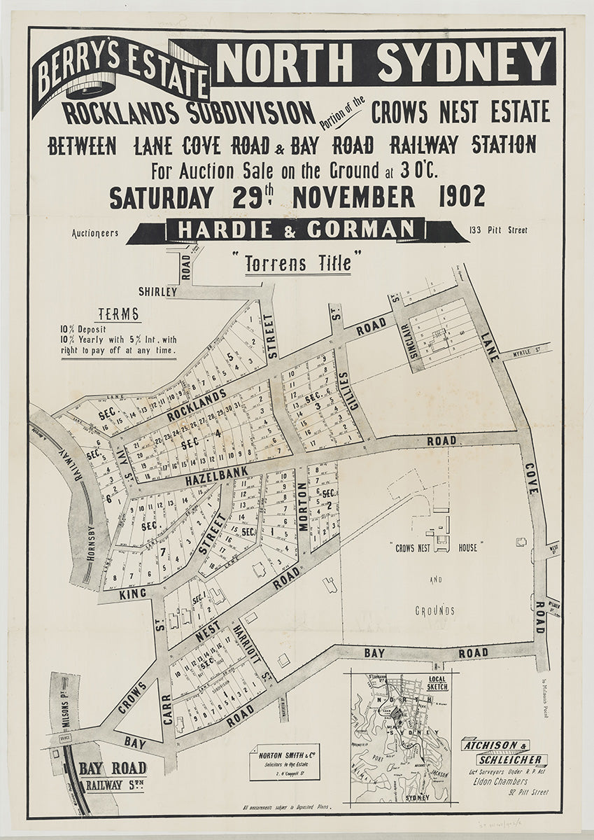 Hazelbank Rd, Crows Nest Rd, McHatton St, Gillies St, Sinclair St, Priory Rd, Edward St, Pacific Hwy, Bay Rd, Lane Cove Rd, Morton St, King St, Rocklands Rd, Morton St, North Sydney, Waverton NSW 1902