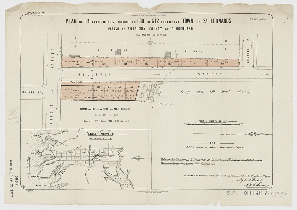 Bellevue St, Ernest St, Walker St, Rosalind St, Crows Nest, St Leonards NSW 1889