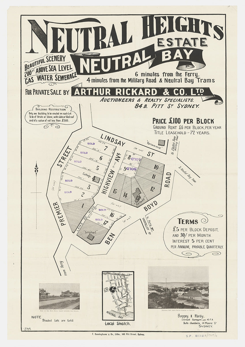 Premier St, Ben Boyd Rd, Lindsay St, Highview Ave, Neutral Bay, North Sydney NSW 1905