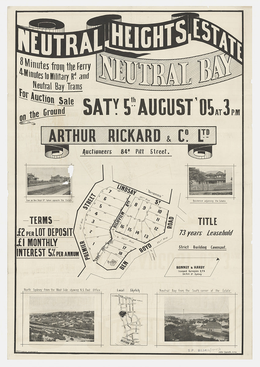 Premier St, Ben Boyd Rd, Lindsay St, Highview Ave, Neutral Bay, North Sydney NSW 1905