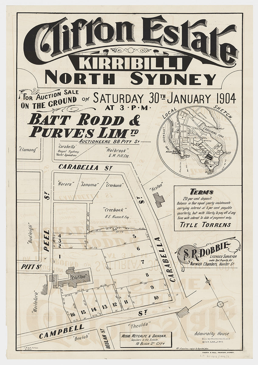 Carabella St, Campbell St, Peel St, Pitt St, Beulah St, Kirribilli Ave, Kirribilli, North Sydney NSW 1904