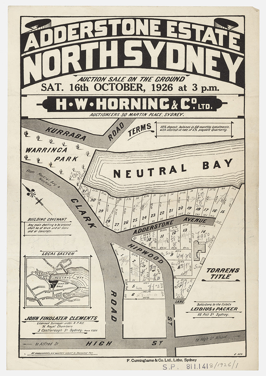 Adderstone Ave, Clark Rd, Hipwood St, Kurraba Rd, High St, North Sydney NSW 1926