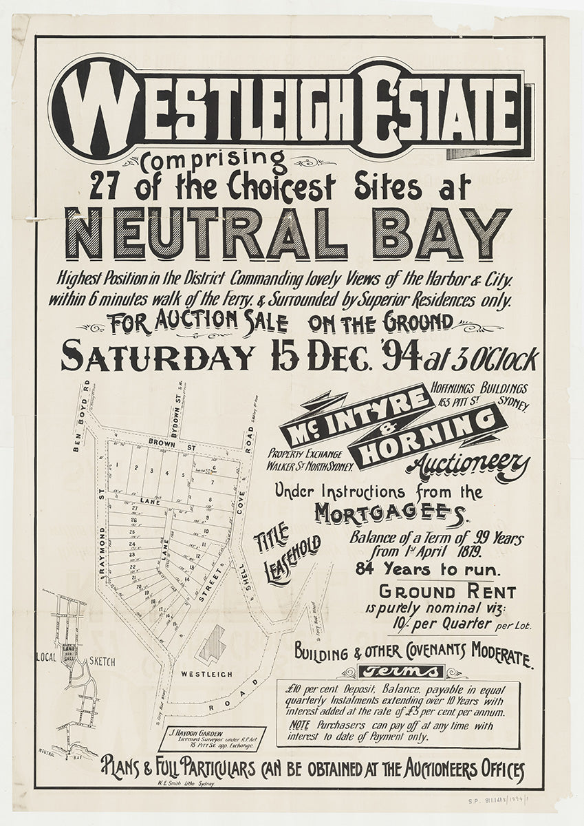 Raymond St, Shell Cove Rd, Brown St, Bydown St, Ben Boyd Rd, Raymond Rd, Westleigh Ln, Lindsay St, Barry St, Neutral Bay, North Sydney NSW 1894