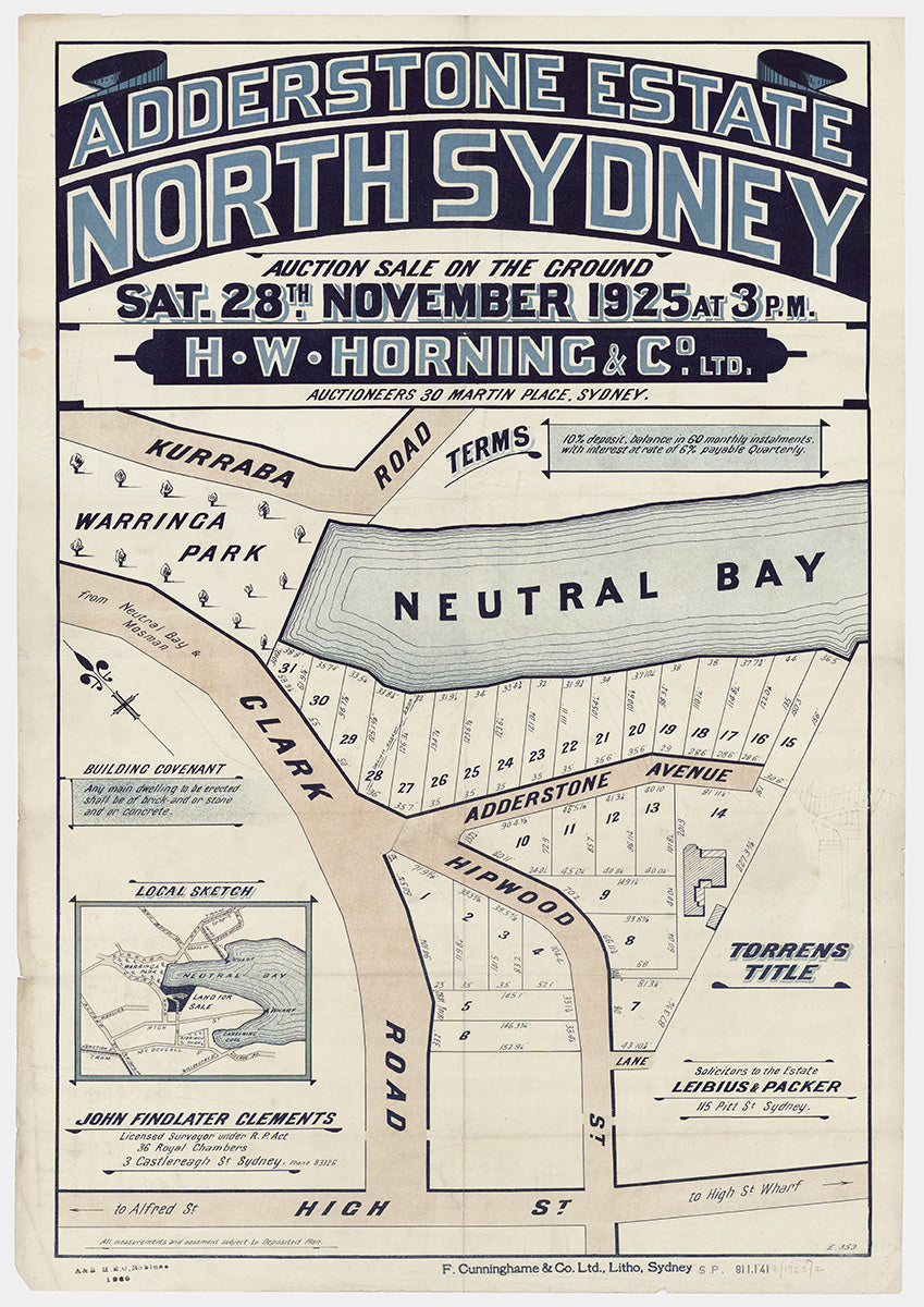 Adderstone Ave, Clark Rd, Hipwood St, Kurraba Rd, High St, North Sydney NSW 1925