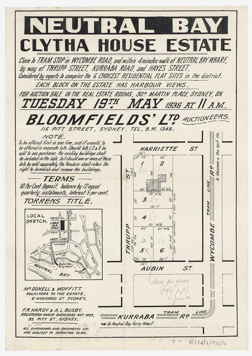 Thrupp St, Harriette St, Aubin St, Wycombe Rd, Kurraba Rd, Neutral Bay, North Sydney NSW 1936