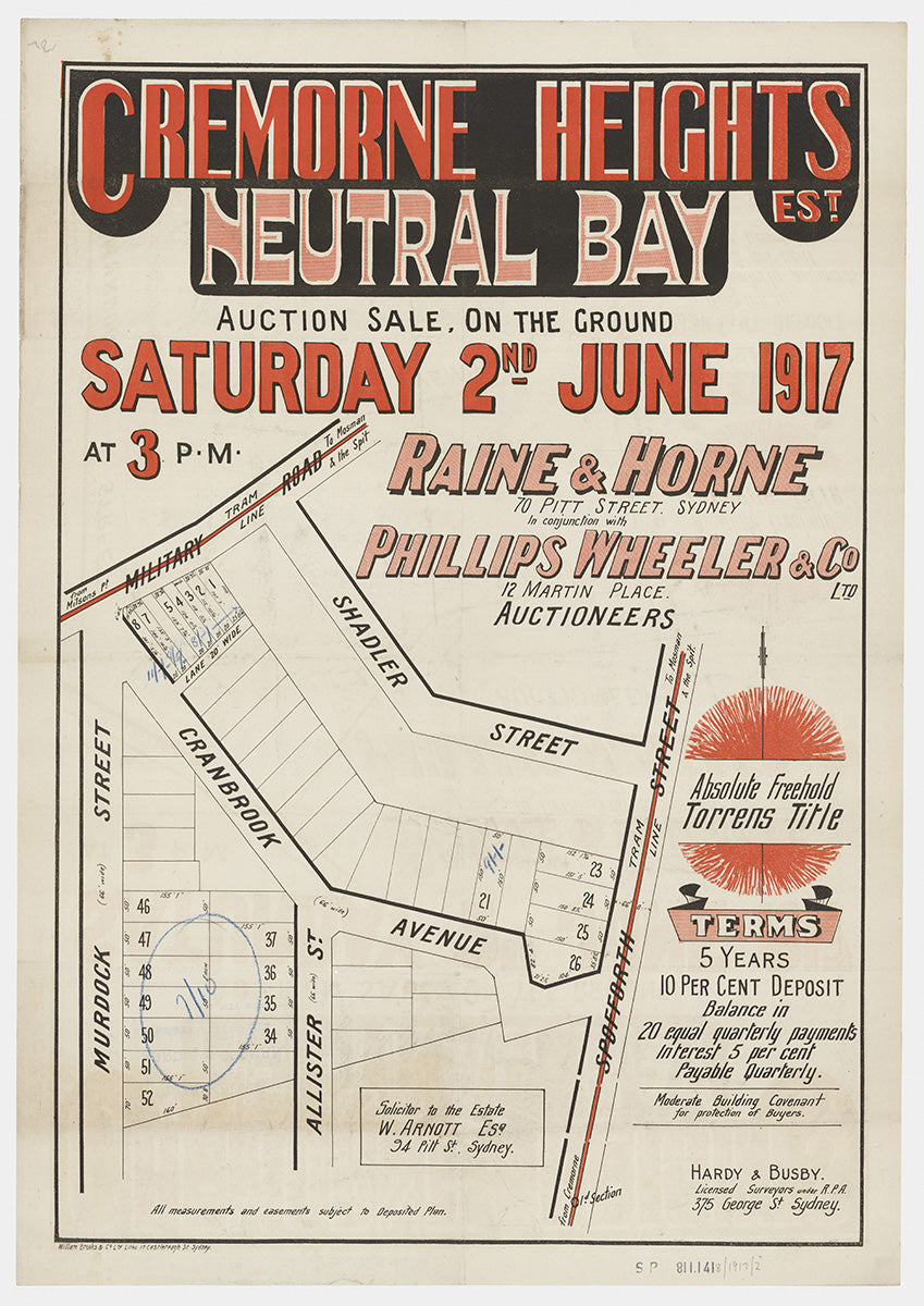 Military Rd, Murdock St, Shadler St, Allister St, Spofforth St, Cranbrook Ave, Holt Ave, Cremorne, North Sydney NSW 1917