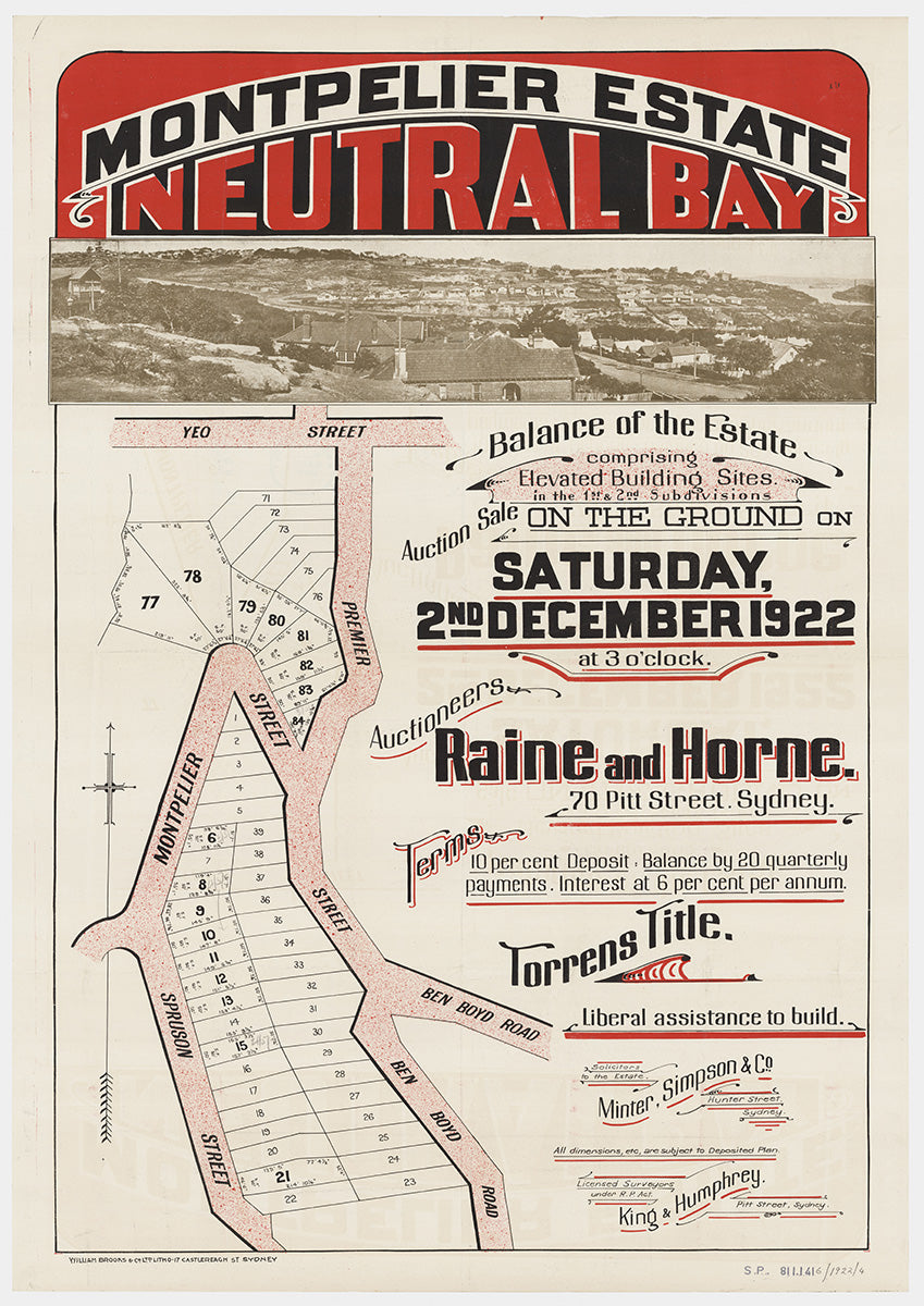 Yeo St, Premier St, Ben Boyd Rd, Spurson St, Montpelier St, Neutral Bay, North Sydney NSW 1922