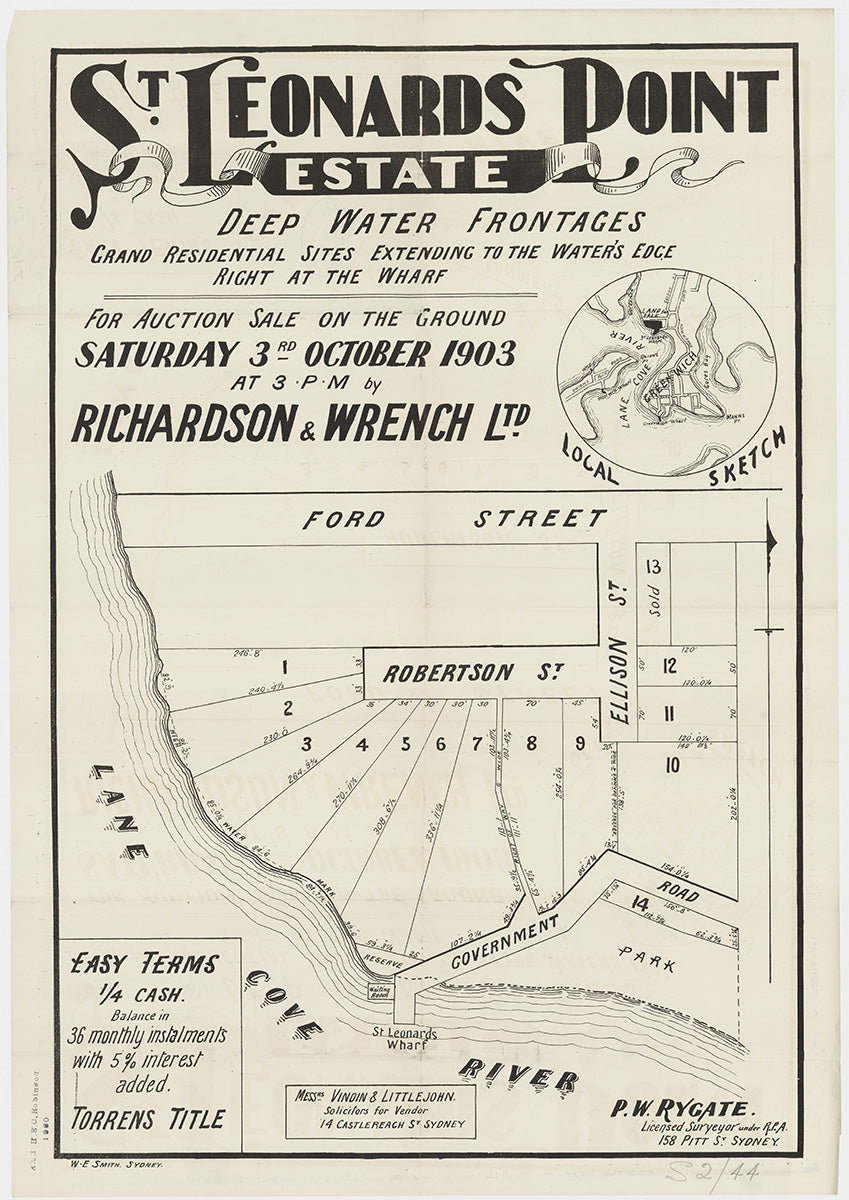 Ford St, Robertson St, Ellison St, Government Rd, Bay St, Greenwich, Lane Cove NSW 1903