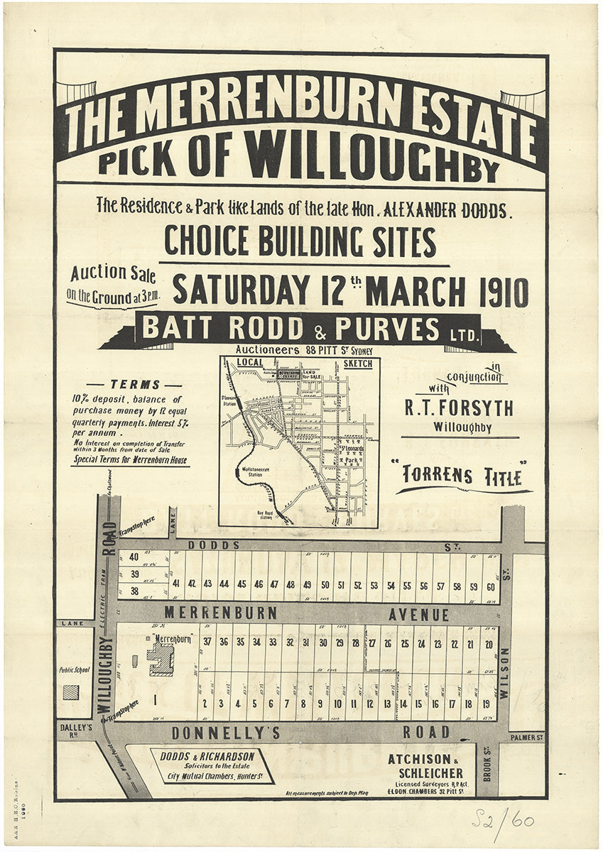 Willoughby Rd, Dodds St, Wilson St, Donnelly Rd, Merrenburn Ave, Dalleys Rd, Brook St, Palmer St, Naremburn, Willoughby NSW 1910