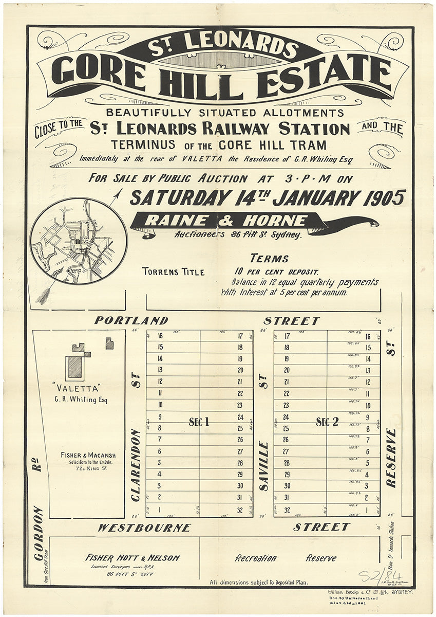 Portland St, Reserve St, Westbourne St, Gordon Rd, Clarendon St, Saville St, Pacific Hwy, Carlotta St, Campbell St, St Leonards, Willoughby, Artarmon NSW 1905