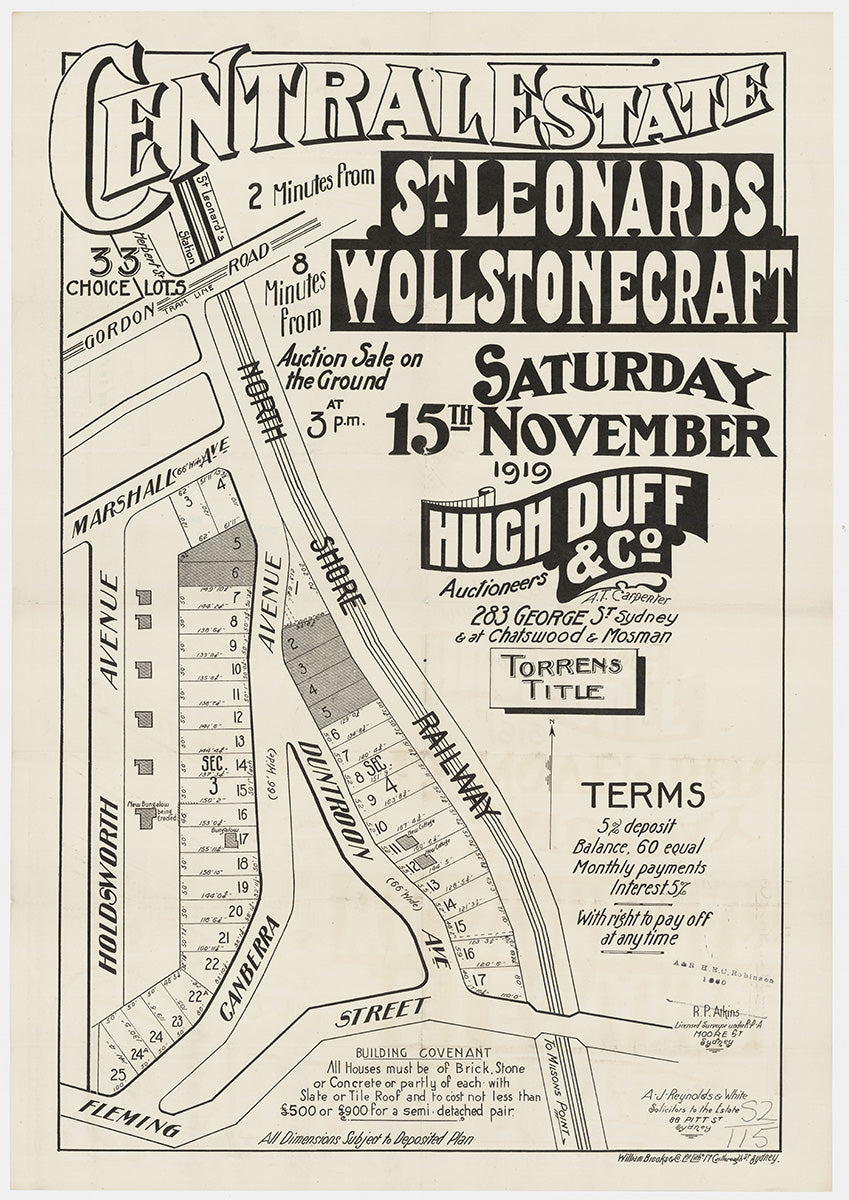 Holdsworth Ave, Marshall Ave, Gordon Rd, Canberra Ave, Fleming St, Duntroon Ave, River Rd, St Leonards, Lane Cove, Wollstonecraft, North Sydney NSW 1919