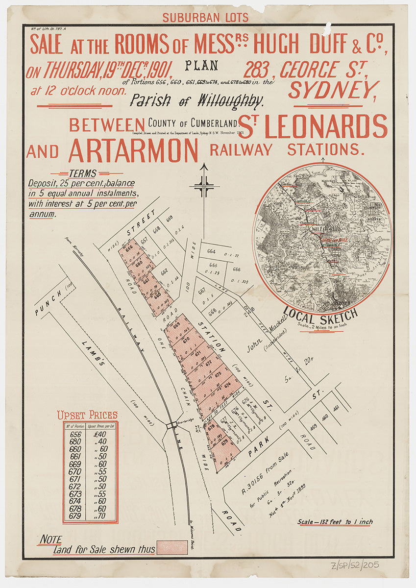 Punch St, Lambs Rd, Station St, Park St, Francis St, Grandview St, Olympia Rd, Artarmon, Naremburn, Willoughby NSW 1901