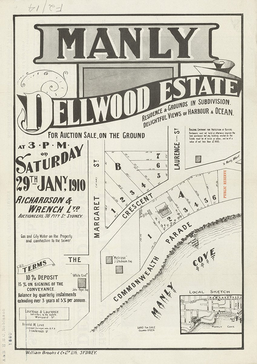 Margaret St, Commonwealth Pde, The Crescent, Laurence St, Fairlight NSW 1910