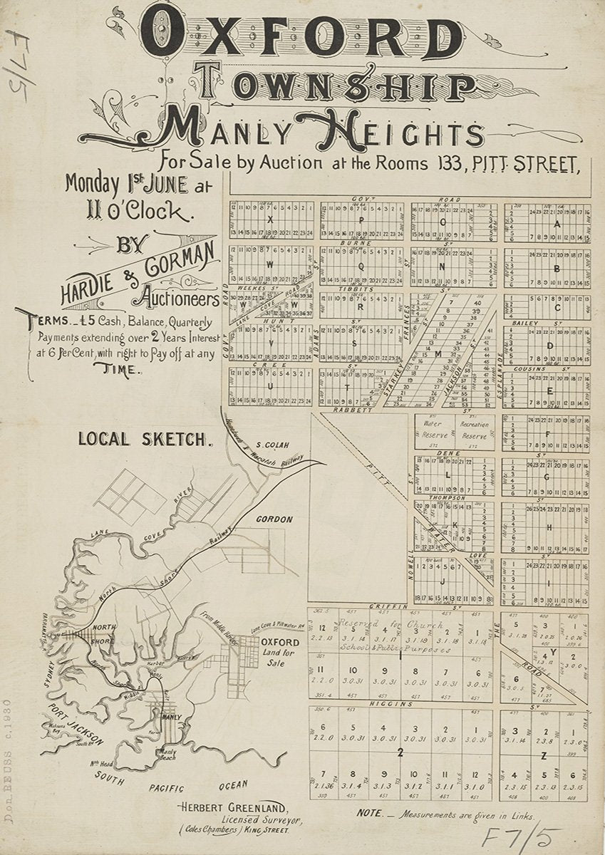 Hunt St, Rabbett St, Higgins St, Burne St, Tibets St, Starkey St, Jackson St, Cree St, Love St, Griffin St, Higgins St, Dene St, Thompson St, Tibbits St, Frances St, The Esplanade, Bailey St, Cousins St, Nowell St, Pittwater Rd, Adams St, Frenchs Forest NSW