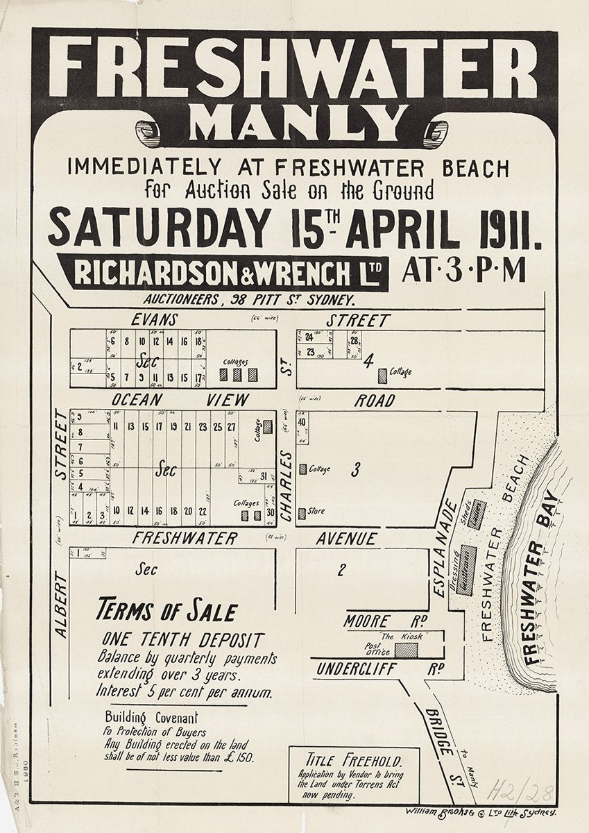 Bridge St, Undercliff Rd, Moore Rd, Esplanade, Freshwater Ave, Charles St, Ocean View Rd, Evans St, Albert St, Kooloora Ave,Freshwater NSW 1911