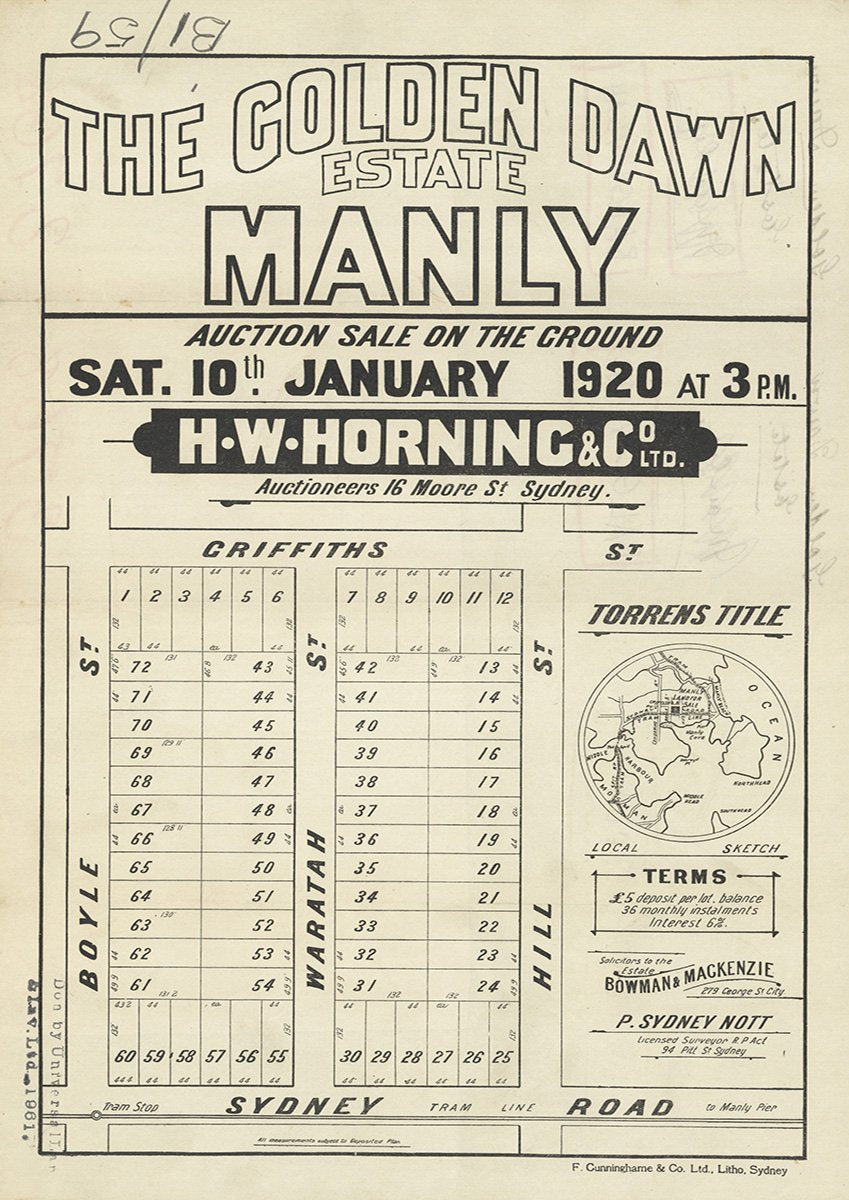 Griffiths St, Boyle St, Warratah St, Hill St, Sydney Rd, Balgowlah 1920