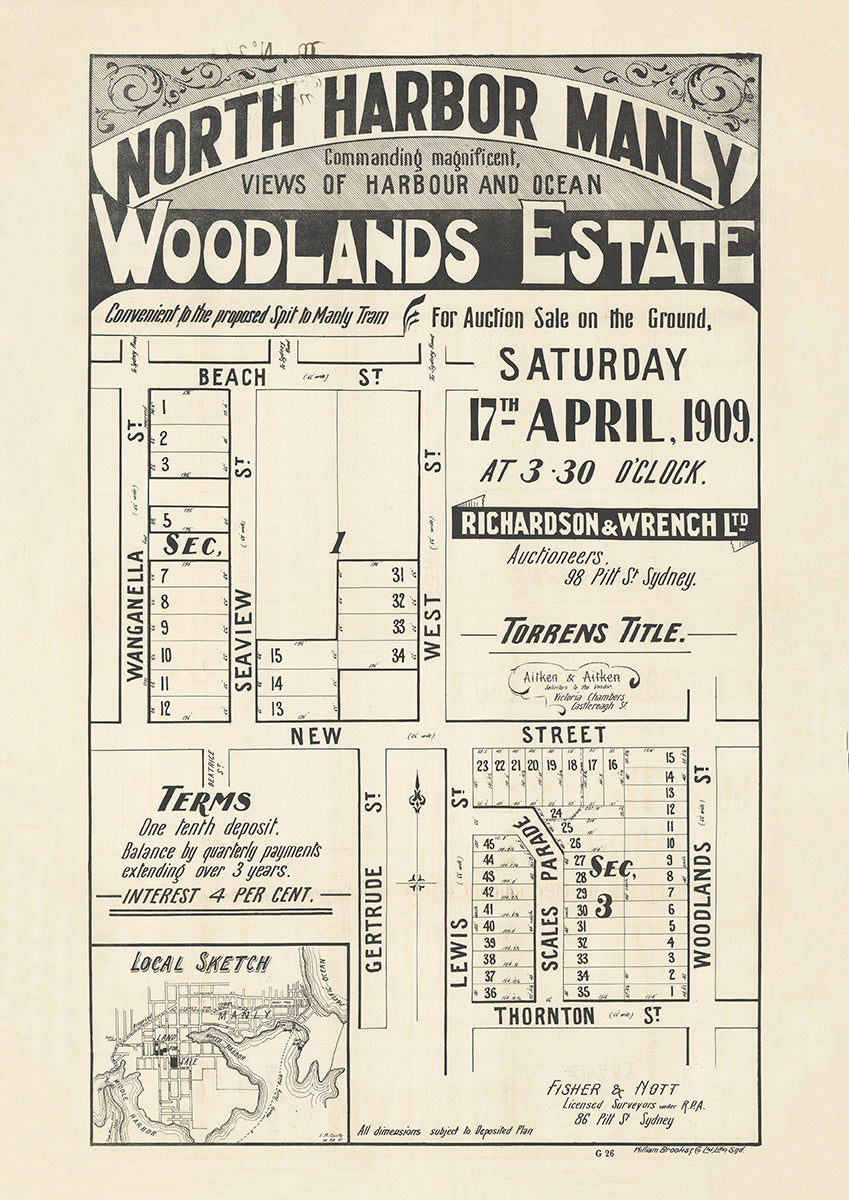 Beach St, Seaview St, West St, Wanganella St, Lewis St, Woodland St, Thornton St, Scales Parade, Gertrude St, Beatrice St, Balgowlah Heights, Balgowlah NSW 1909