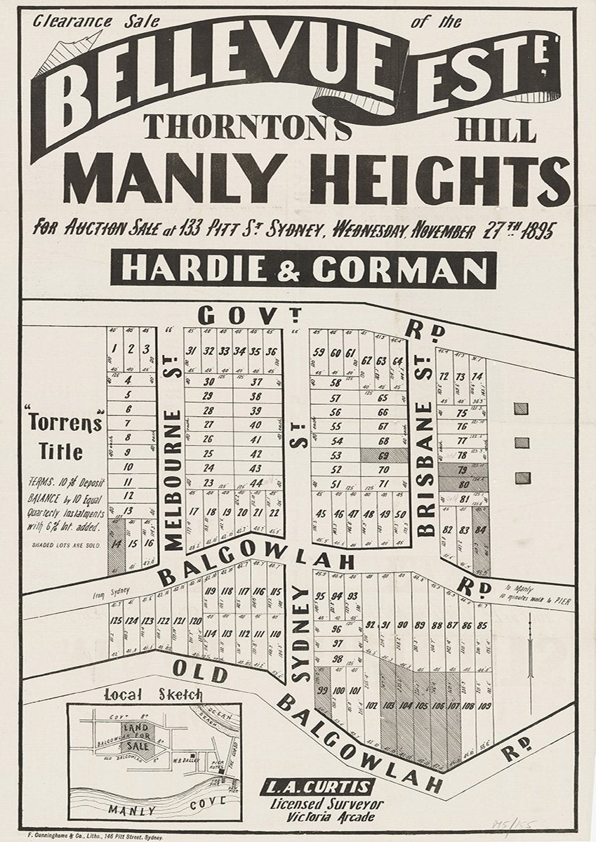 Government Rd, Balgowlah Rd, Old Balgowlah Rd, Sydney St, Brisbane St, Melbourne St, Griffiths St, Bellevue St, Fairlight NSW 1895