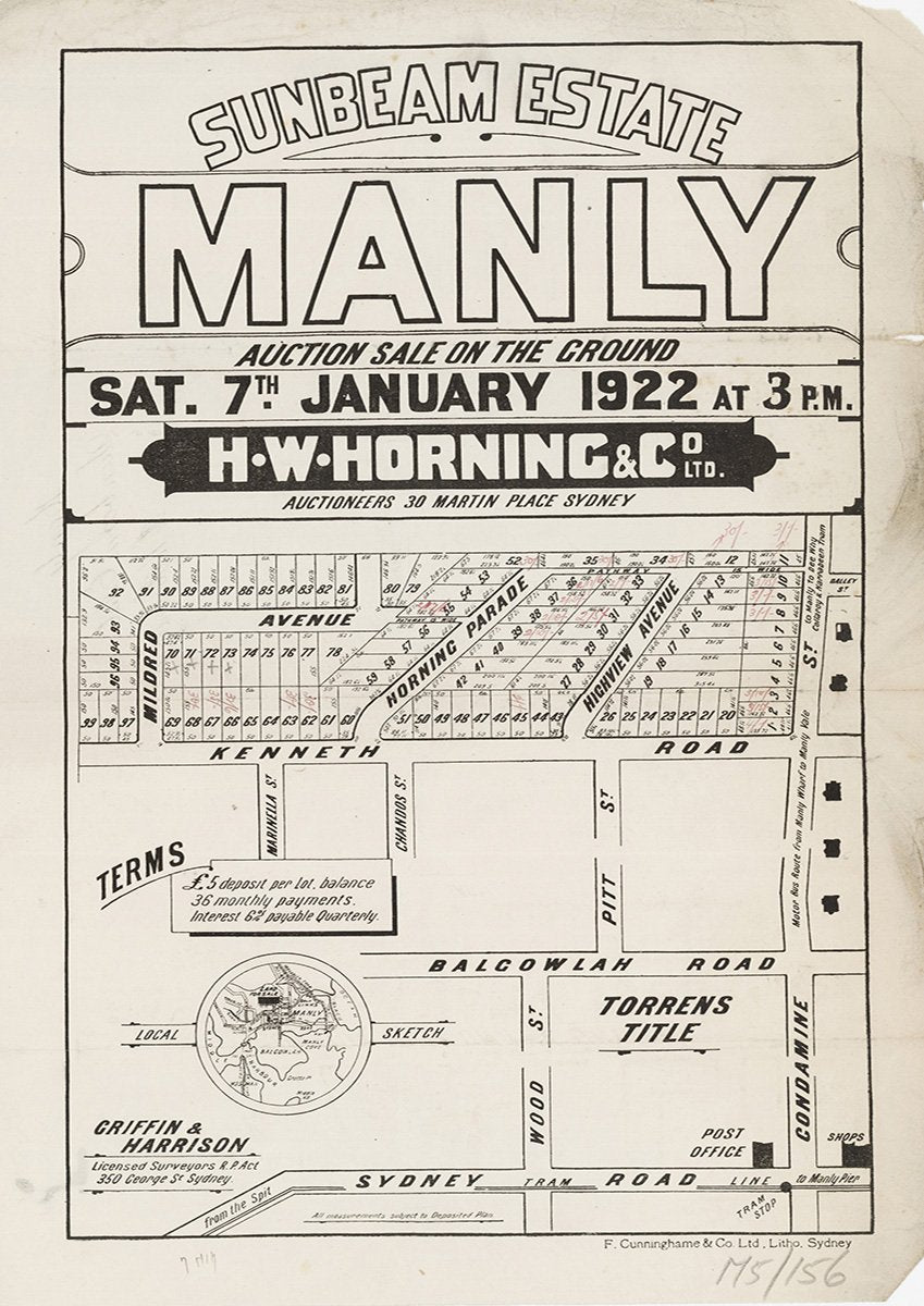 Mildred Ave, Horning Pde, Highview Ave, Kenneth Rd, Condamine St, Balgowlah Rd, Wood St, Sydney Rd, Pitt St, Marinella St, Chandos St, Manly Vale NSW 1922