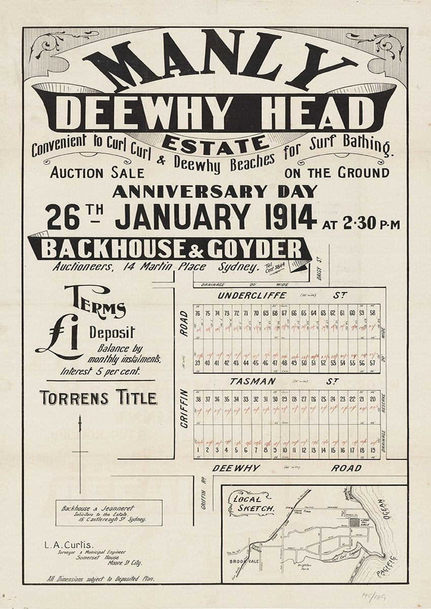 Griffin Rd, Undercliffe St, Tasman St, Deewhy Rd, Headland Rd, Dee Why NSW 1914