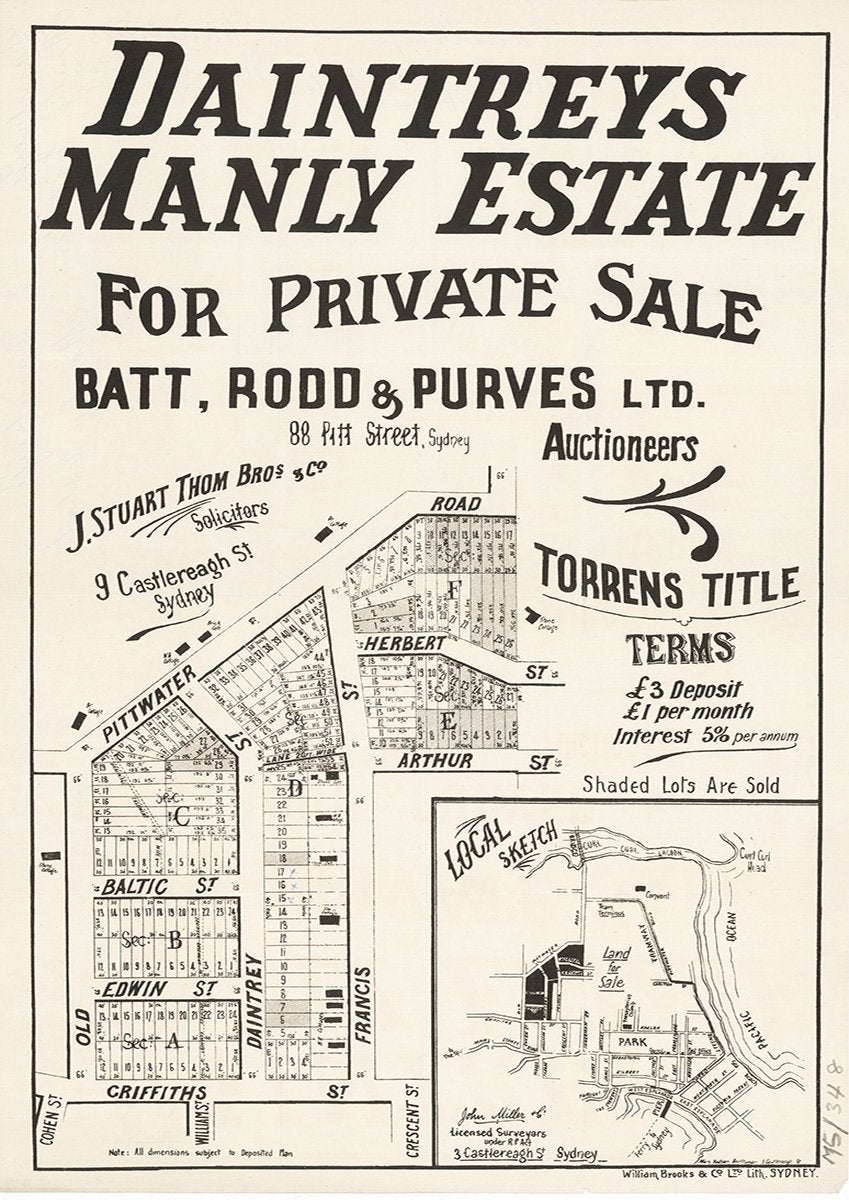 Old Pittwater Rd, Herbert St, Arthur St, Francis St, Daintrey St, Baltic St, Edwin St, Griffiths St, Cohen St, Williams St, Crescent St, Fairlight NSW