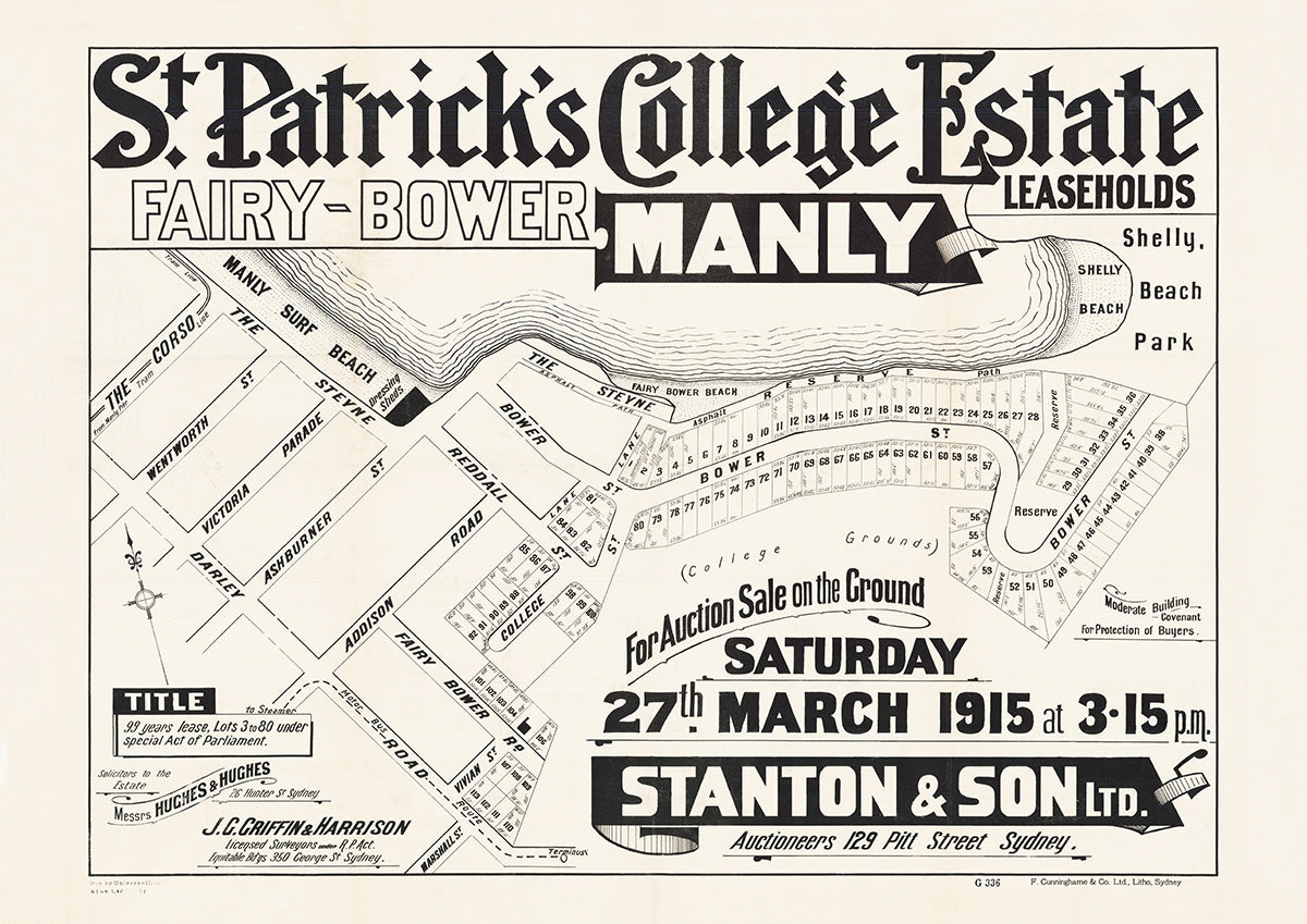 The Corso, The Steyne, Bower St, Reddall St, Addison Rd, Fairy Bower Rd, Darley Rd, Vivian St, Marshall St, College St, Ashburner St, Victoria Pde, Wentworth St, Manly NSW 1915