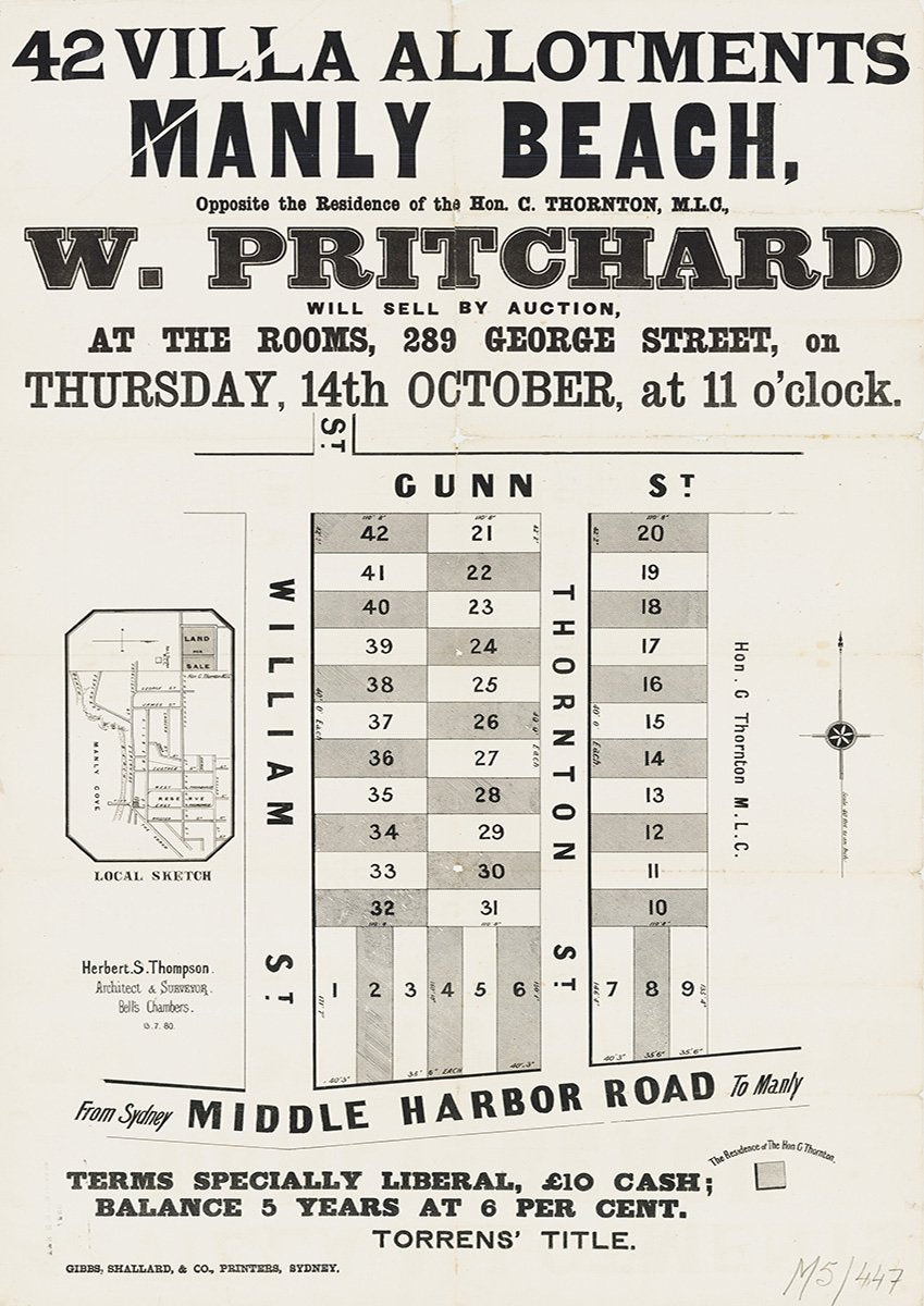 Middle Harbor Rd, William St, Gunn St, Thornton St, Fairlight NSW