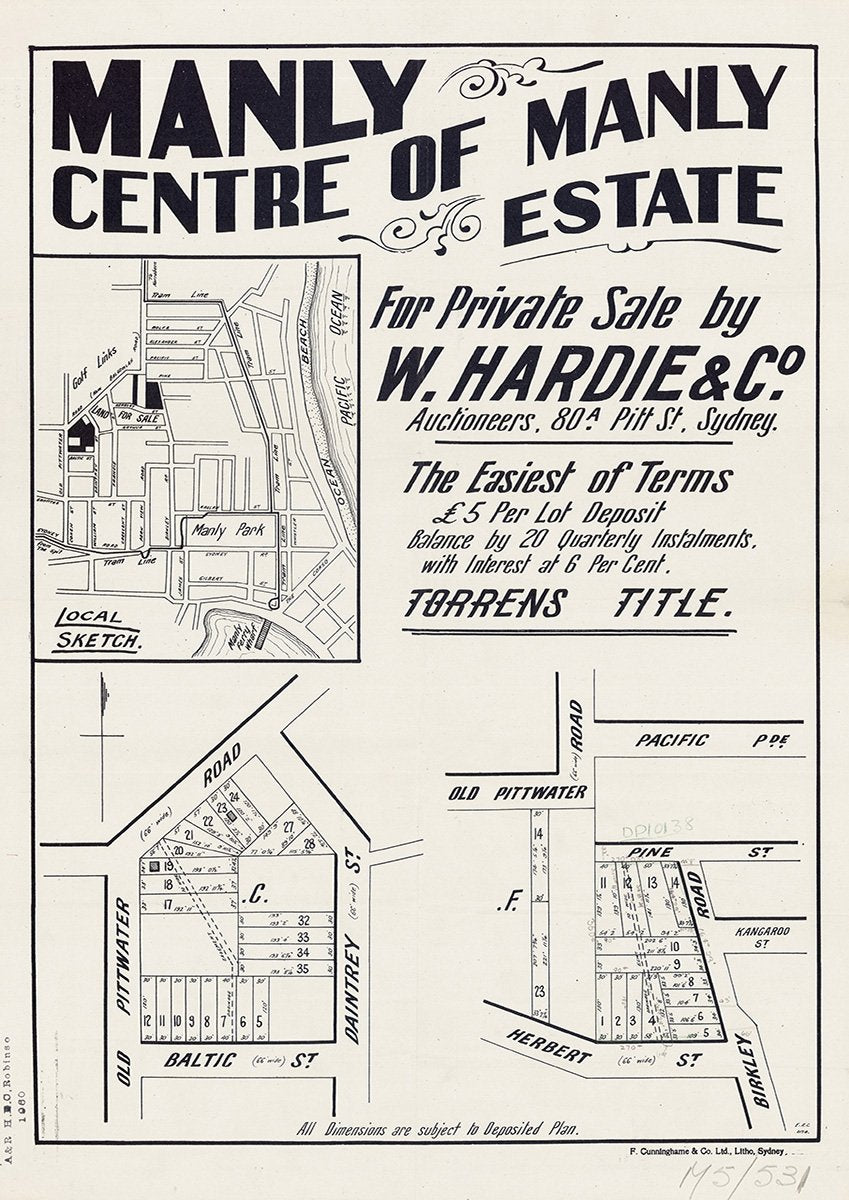 Old Pittwater Rd, Daintrey St, Baltic St, Pacific Pde, Herbert St, Suwarrow St, Balgowlah Rd, Birkley Rd, Kangaroo St, Fairlight NSW