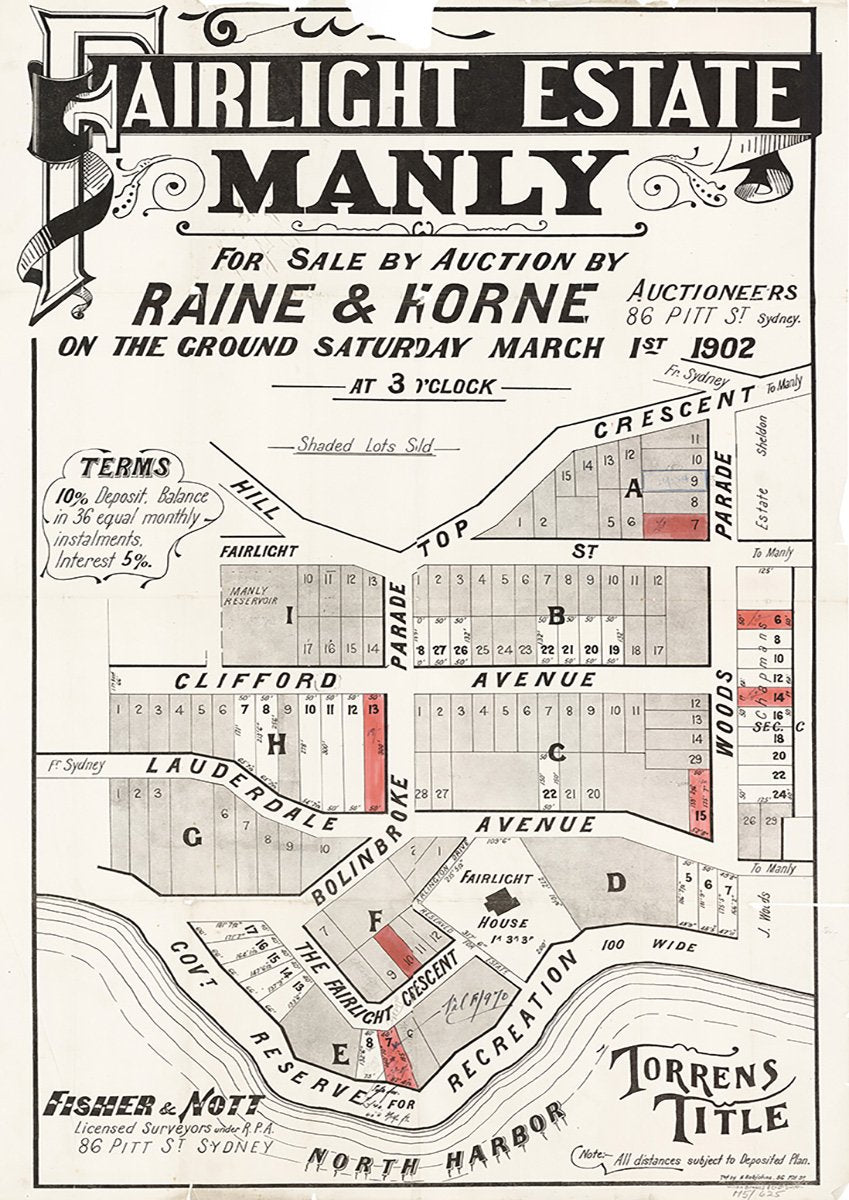 Fairlight St, Hill Top Crescent, Woods Pde, Lauderdale Ave, Bolinbroke Pde, Clifford Ave, The Fairlight Crescent, Fairlight NSW 1902