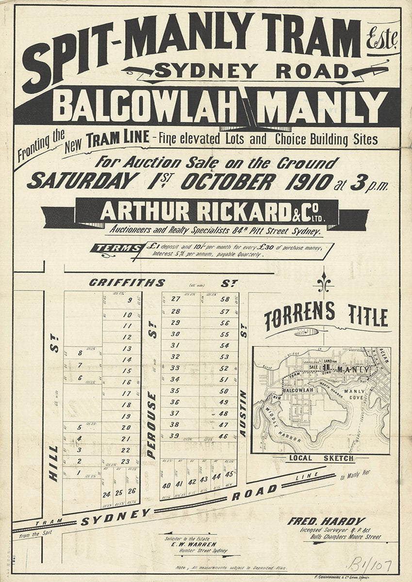 Griffiths St, Hill St, Sydney Rd, Perouse St, La Perouse St, Austin St, Fairlight NSW 1910