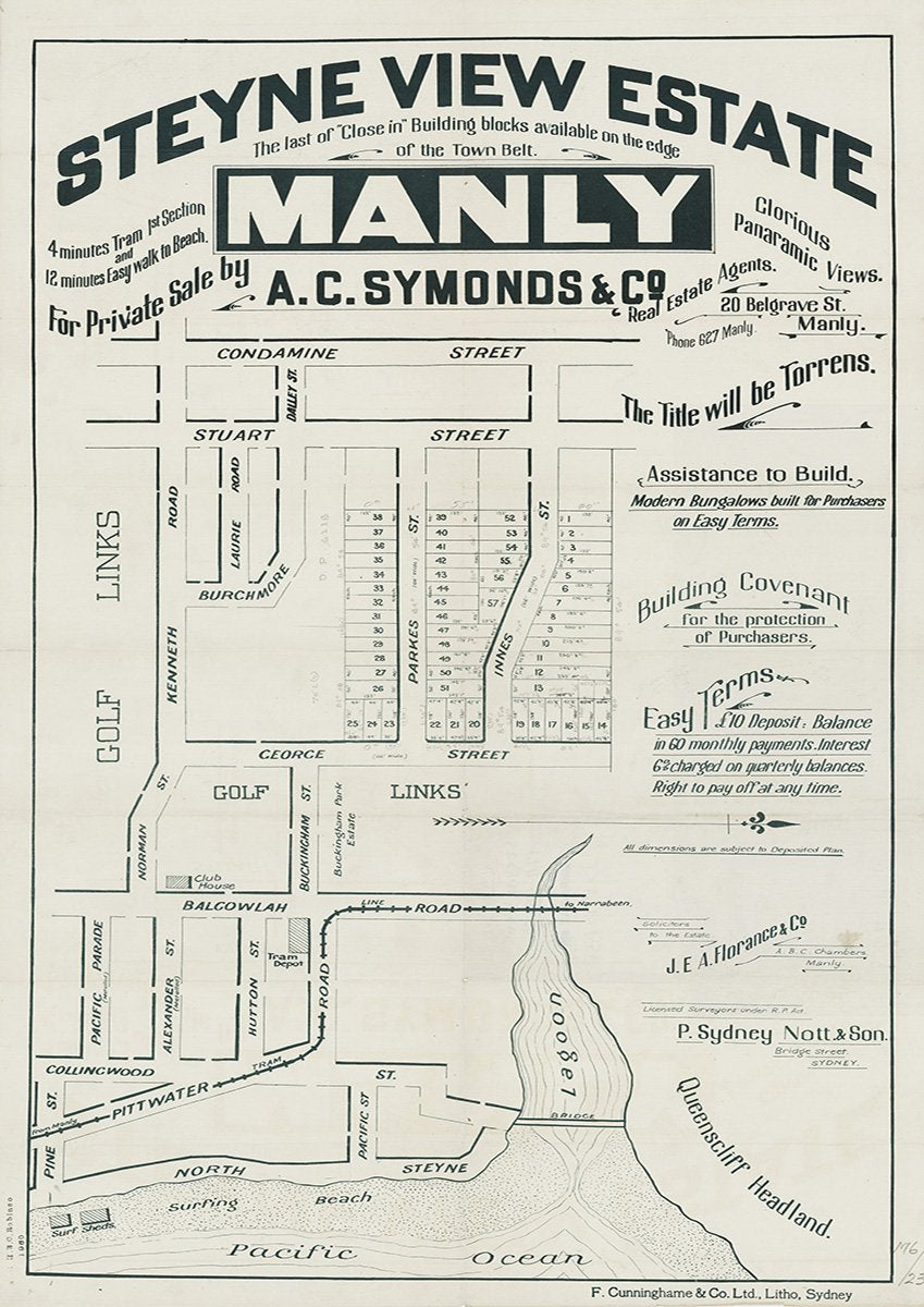 Parkes St, Innes St, Stuart St, George St, Condamine St, Kenneth Rd, Laurie Rd, George St, Balgowlah Rd, Alexander St, Hutton St, Norman St, Pacific Pde, Collingwood St, Pine St, Pacific St, North Steyne, Manly NSW