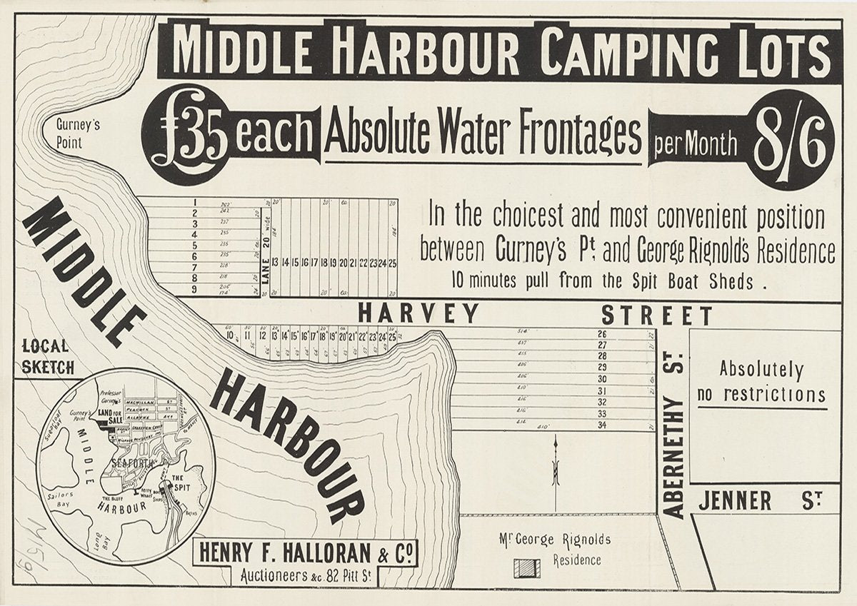 Middle Harbour, Harvey St, Abernethy St, Jenner St, Seaforth NSW