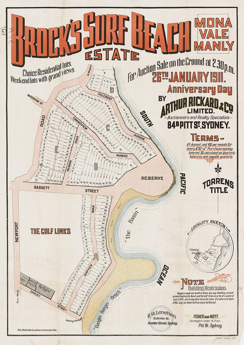 Waterview St, Newport Rd, Darley St, Surfview Rd, Bassett St, Rickard Rd, Grandview Pde, Hillcrest Ave, Mona Vale NSW 1911