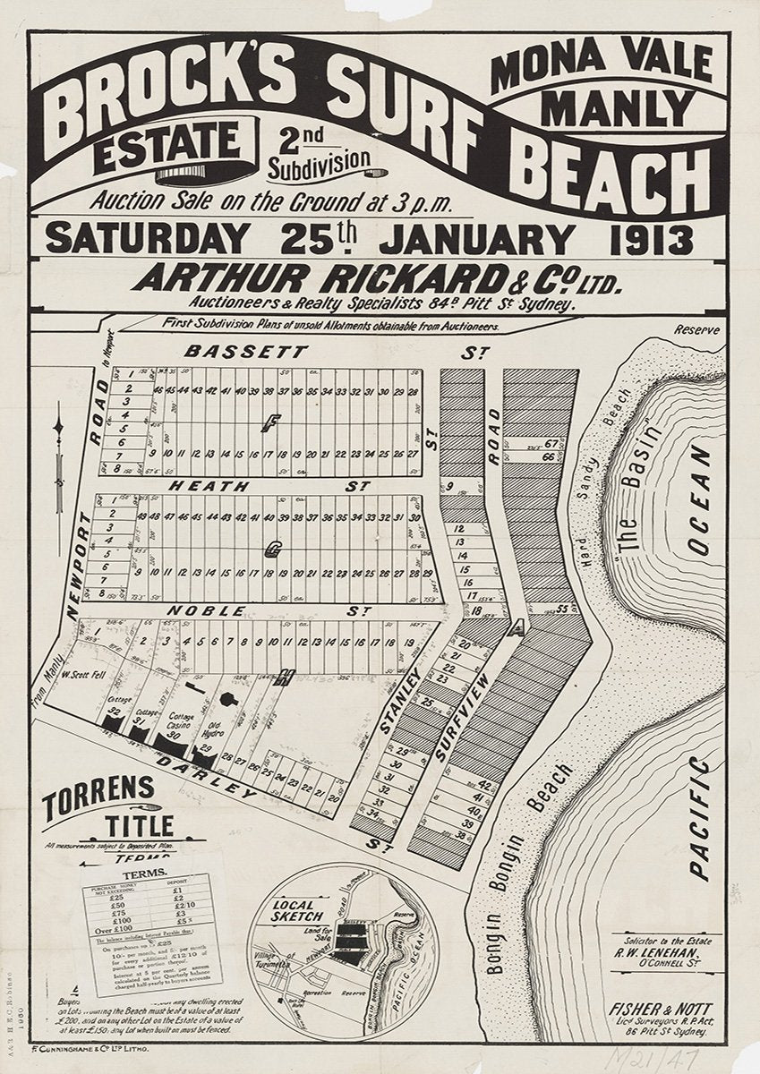 Bassett St, Newport Rd, Darley St, Surfview Rd, Stanley St, Heath St, Noble St, Mona Vale NSW 1913