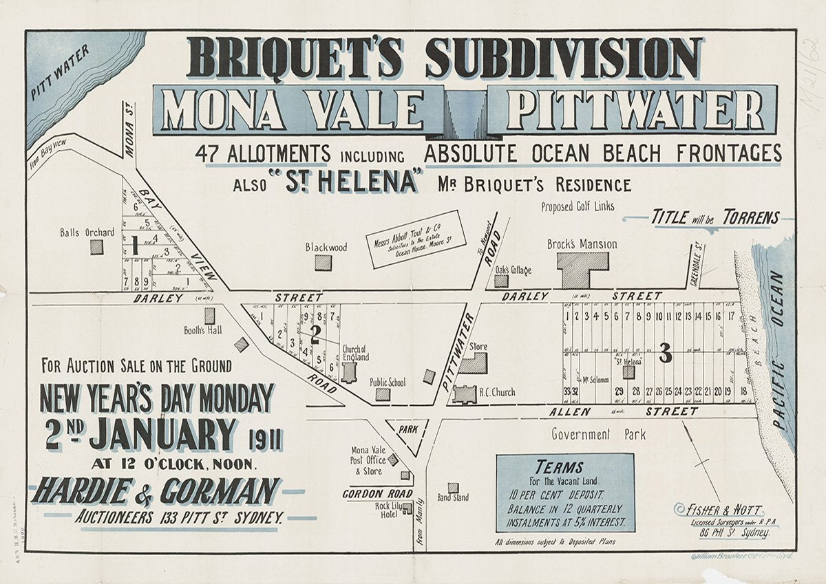 Mona St, Bay View Rd, Pittwater Rd, Allen St, Darley St, Park St, Golf Ave, Barrenjoey Rd, Greendale St, Gordon Rd, Mona Vale, Pittwater NSW 1911