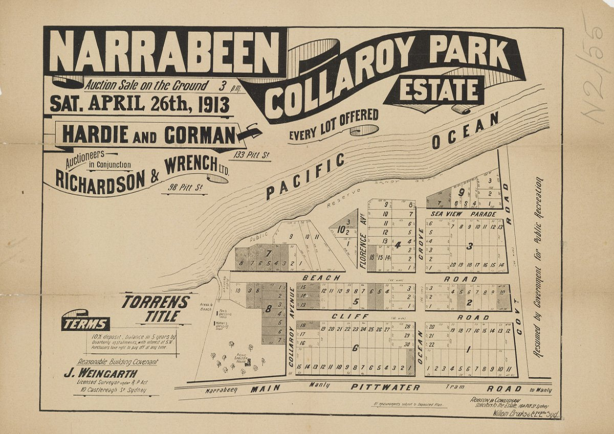 Collaroy Ave, Florence Av, Beach Rd, Seaview Parade, Cliff Rd, Ocean Grove, Main Pittwater Rd, Collaroy NSW 1913