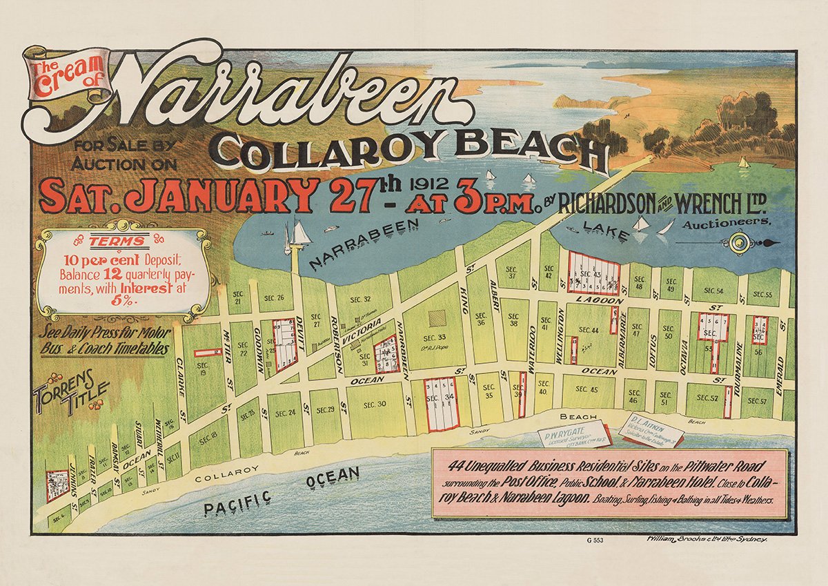 Emerald St, Tourmaline St, Octavia St, Loftus St, Albermaree St, Wellington St, Waterloo St, Albert St, King St, Narrabeen St, Robertson St, Devitt St, Goodwin St, Mctier St, Clarke St, Wetherill St, Stuart St, Ramsay St, Frazer St, Jenkins St, Ocean St, Victoria St, Lagoon St, Narrabeen NSW 1912