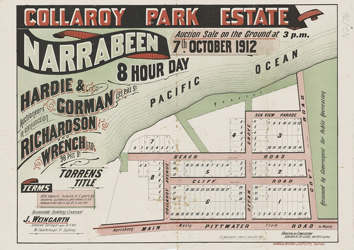 Collaroy Ave, Beach Rd, Cliff Rd, Ocean Grove, Seaview Pde, Govt. Rd, Main Pittwater Rd, Anzac Ave, Collaroy NSW 1912