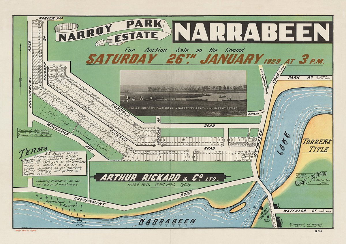 Nareen Pde, Narroy Rd, Gondola Rd, Rickard Rd, Venetian Rd, Lido Ave, Woorarra Ave, Pittwater Rd, Park Rd, Powderworks Rd, North Narrabeen NSW