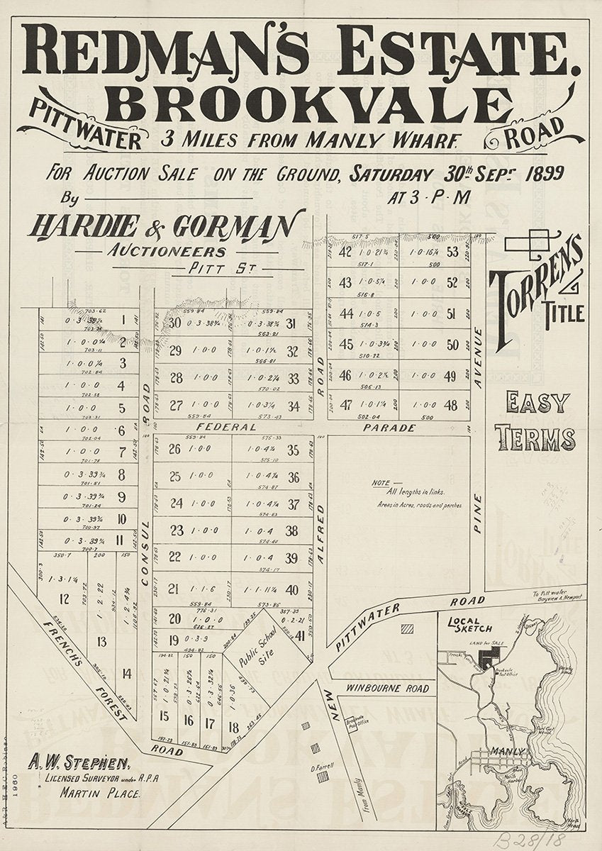 Frenchs Forest Rd, Pittwater Rd, Pine Ave, Alfred Rd, Federal Parade, Consul Rd, Pine Ave, Brookvale NSW 1899