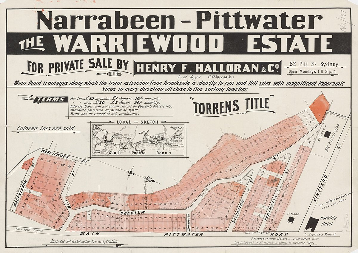 Main Pittwater Rd, Turimetta St, Salvation St, Jenkins St, Seaview St, Hill St, Macpherson St, Warriewood Rd, Warriewood NSW